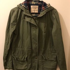 Army Green Jacket with Flannel Lining Size Medium